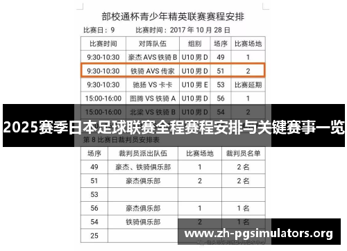 2025赛季日本足球联赛全程赛程安排与关键赛事一览 2025赛季日本足球联赛全程赛程安排与关键赛事一览